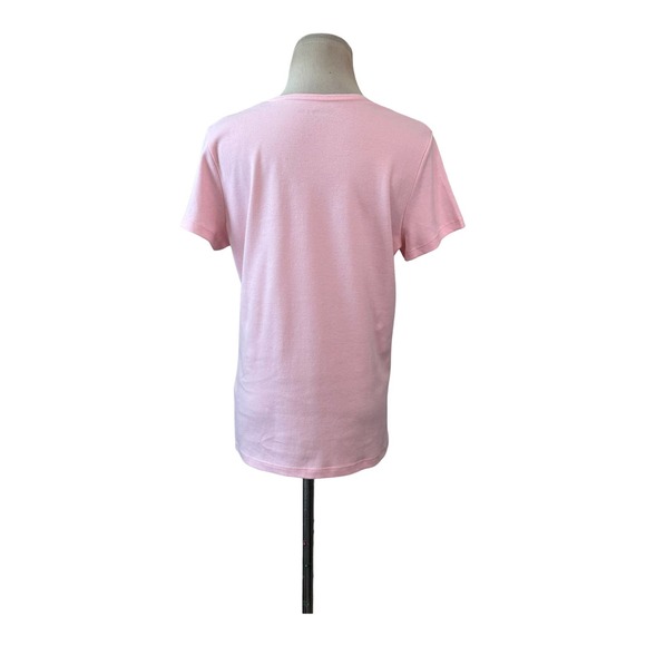 Croft & Barrow pink crew neck short sleeves cotton top size PL - Picture 3 of 9
